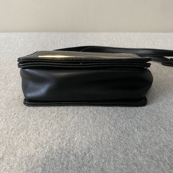 Fiorelli Faux Crocodile Leather Black Gold Detail Crossbody Bag - Picture 4 of 15